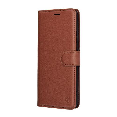 Techsuit - Bőr flip tok Motorola Moto G86, barna 161769493 