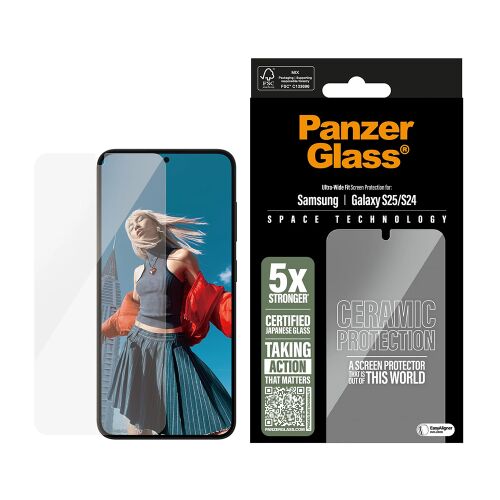 PanzerGlass Ultra-Wide Fit Ceramic védőüveg Galaxy S25/S24 átlátszó 161770525 