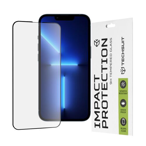 Techsuit 111D Teljes fedésű edzett üveg iPhone 13 Pro Max / 14 Plus – fekete 161771033 - Kijelzővédő fólia