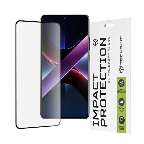 Techsuit 111D Full Cover / Full Glue üveg – Xiaomi Poco X7 Pro – fekete 161783246 - Kijelzővédő fólia