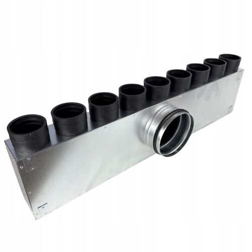 Elosztódoboz szellőző elosztó 8x75mm porttal és 200mm kimenettel - Légtechnikai cső és idom