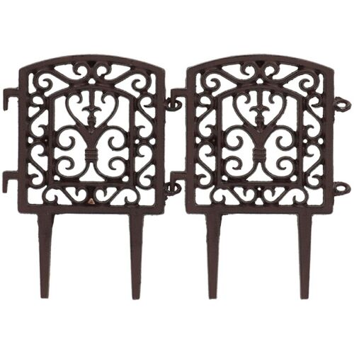 Esschert Design vintage öntöttvas kerti kerítéspanel, dekoratív szegély - Kerítéselem