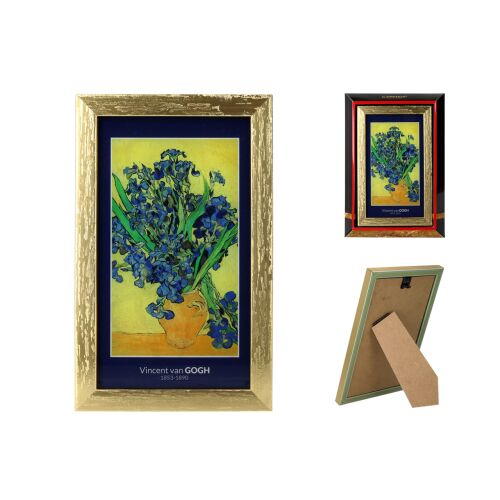 Carmani Van Gogh Íriszek keretezett műnyomat asztali támasztékkal, üvegkép - Falikép