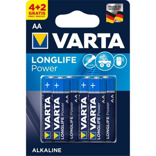 Varta Longlife Power AA alkáli elem 6 darabos csomag - Elem és akkumulátor