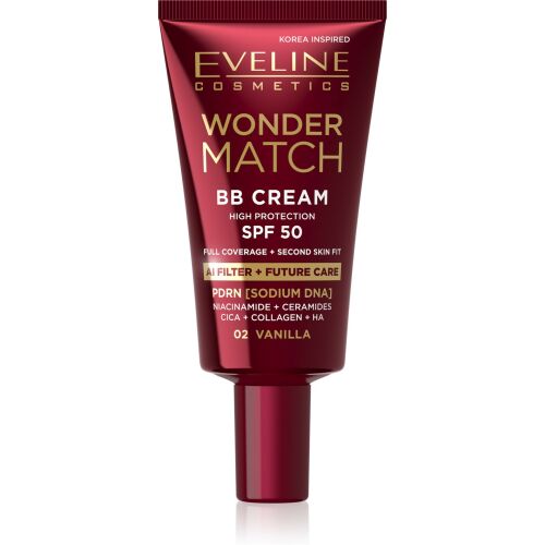 Eveline Wonder Match BB krém SPF 50, 02 Vanilla árnyalat - Arc