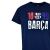 Barcelona sötétkék gyerek póló, '1899 BARÇA' grafikai részlet