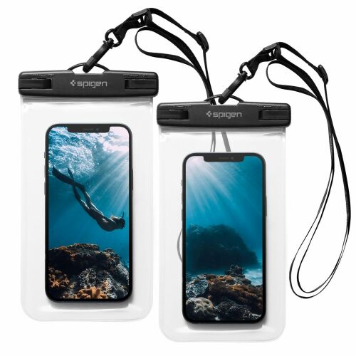 Spigen (2 db) vízálló tok A601, IPX8, 3,5–7" telefonhoz – átlátszó 162074553 - Vízálló táska