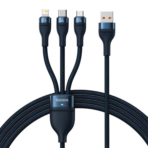 Baseus – Flash Series 2 3 az 1-ben USB-kábel, 66 W – kék 162077684 - USB kábel