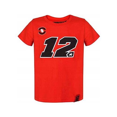 Piros Maverick Vinales gyerek póló 12-es számmal 