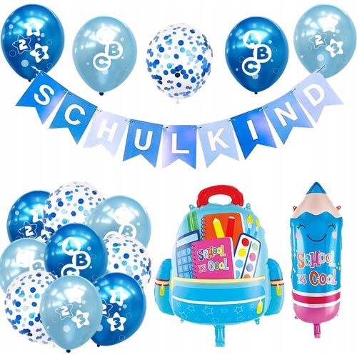 Iskolakezdési dekoráció fiúknak - lufik, girland, készlet 162152616 - Party dekoráció