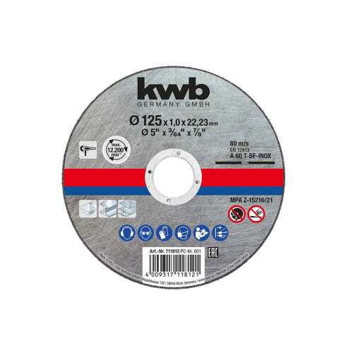 KWB 711812 INOX fémvágó korong 125×1,0mm