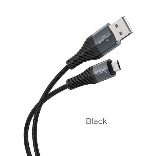 Cablu de date Hoco MicroUSB, X38 Fast Charging, 1m, 2.4A, Negru (HC710543)