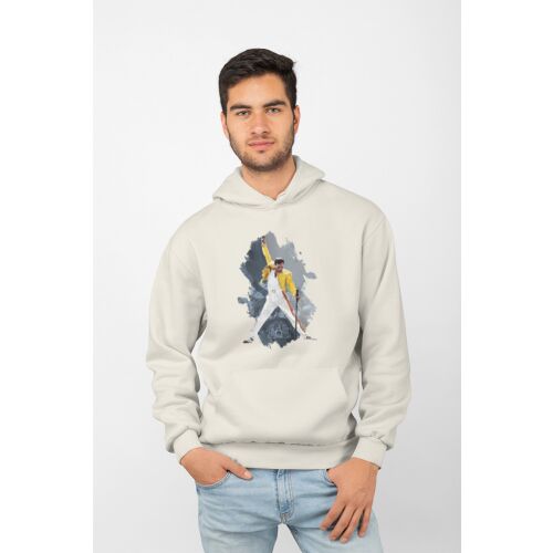D&B Unisex Hoodie ZN00016 Mercury Krém-Méret 3XL 162245102 - Férfi pulóver