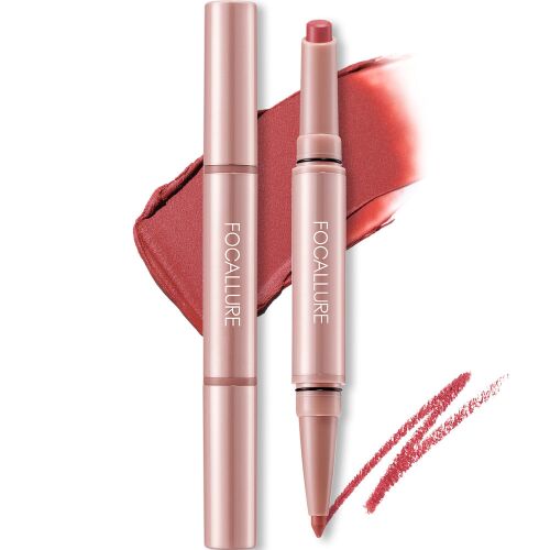 Focallure Blur Matte 2in1 Double-Ended Rúzs és Szájkontúrceruza #RD01 Ruby 162260273 - Rúzs