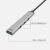 Közelkép az ACT AC6425 4 portos USB 2.0 Hub portjairól, szürke