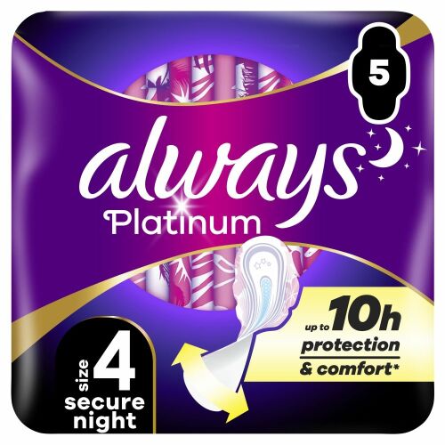 Női higiéniai betétek Always, 5 db Platinum Ultra Night 162290101 - Intim higiénia