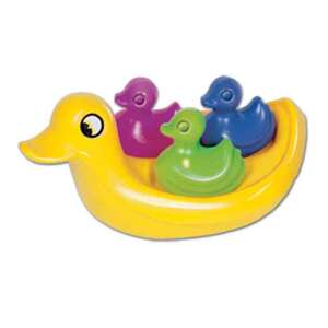 Dorex Duck Family Bath Toy, yellow duck with 3 smaller ducks in different colors - Dorex