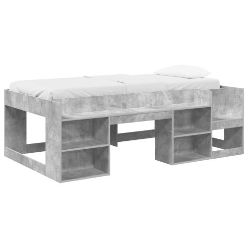 vidaXL Betonszürke Ifjúsági Ágykeret Tárolóval 80x200 cm - Ifjúsági ágy