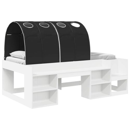 vidaXL Fehér és Fekete Ágykeret Alagúttal - modern gyerekágy design - Ifjúsági ágy