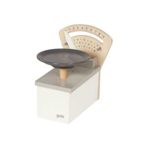 Drewniana waga kuchenna Goki 51504, szaro-biała - Akcesoria kuchenne dla dzieci i zabawki