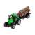 Green tractor with trailer and logs for farm playset