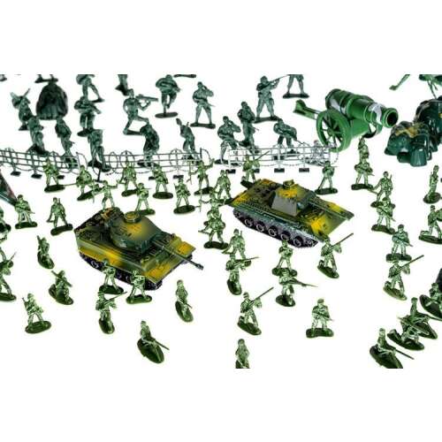 Kruzzel 300 piece soldier playset with army men, tanks, planes, guns, and more
