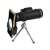 Black monocular telescope with tripod, phone holder, and smartphone