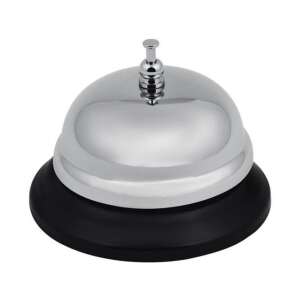 Silver metal desk bell with black base - Doorbell, Chime Bell