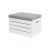 Vintage style gray and white storage ottoman