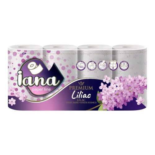Iana WC-papír 8ROLE 3STR Premium Lila