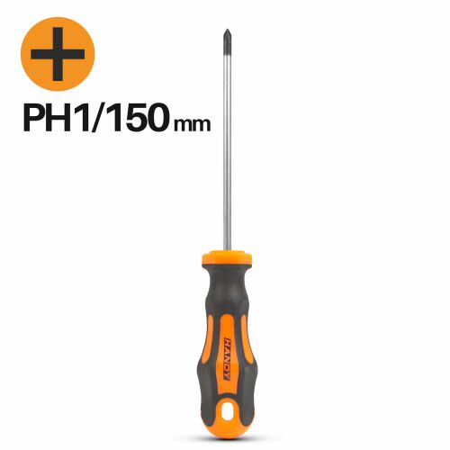 Phillips PH1 csavarhúzó, Króm-vanádium pengével, 150 mm, Antisikló ergonomikus markolattal 162336430 - Építkezés és felújítás