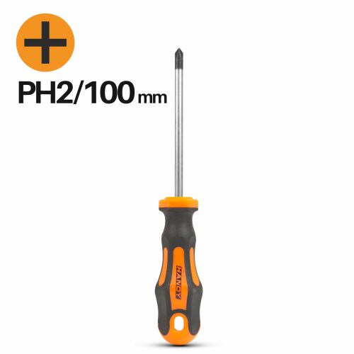 Phillips PH2 csavarhúzó – 100 mm, króm-vanádium acél, csúszásmentes ergonomikus nyél 163557791 - Építkezés és felújítás