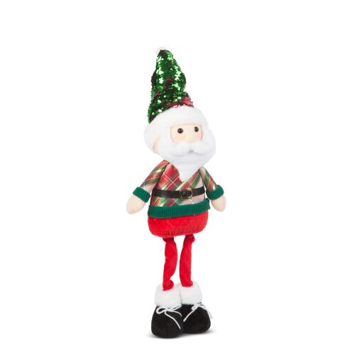 Dekorációs figura, Mikulás, textil, 65 cm, beltéri dekoráció