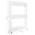 White 3-tier rolling shelf with wheels, dimensions: 54.5cm x 72.5cm x 12.5cm