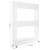White 3-tier rolling shelf with wheels, dimensions: 54.5cm x 72.5cm x 12.5cm