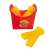 Plastic toy fries in a red box