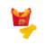 Plastic toy fries in a red box
