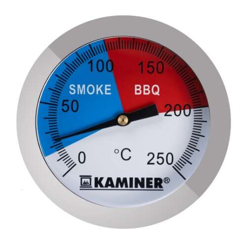 Kaminér stainless steel grill thermometer, analog, 0-250°C, smoke and BBQ zones