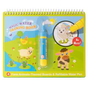 Magic Water Malbuch mit Bauernhoftieren, 4 Seiten, nachfüllbarer Wasser-Stift - Kinderheft Ausmalen
