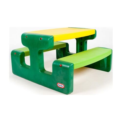 Little Tikes Evergreen piknikasztal, gyerek kültéri asztal, sárga és zöld piknikasztal gyerekeknek - Kerti gyerekbútor