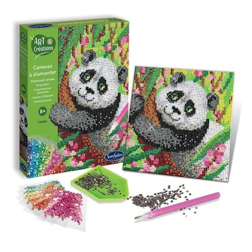 Sentosphere Diamond Panda vászon készlet befejezett műalkotással, DIY kézműves projekt - Gyémántszemes kirakó