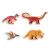 Közelkép a dinoszaurusz alakú fa puzzle darabokról a Djeco Dinozaurusz puzzle-ből
