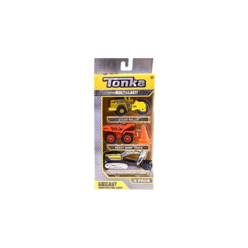 Tonka Built to Last 3 darabos építőipari jármű készlet: úthenger, dömper, kotrógép - Munkagép gyerekeknek