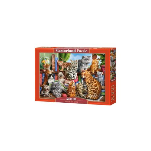 Castorland 2000 darabos puzzle 'Macskák Háza' mintával. 