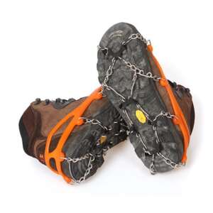 Pair of orange anti-slip shoe chains for boots, 2 pack - Work Safety
