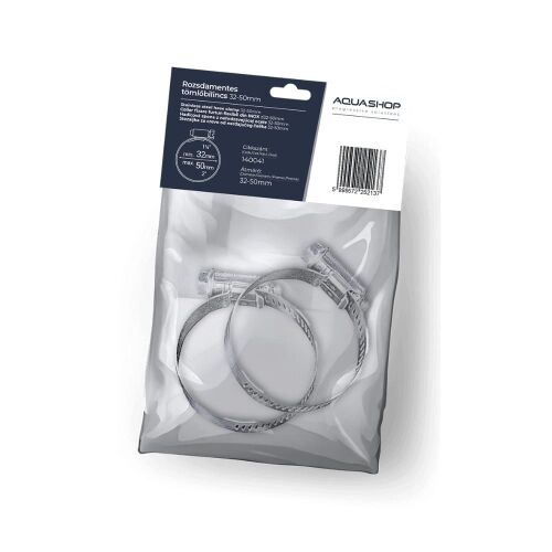 Aquashop rozsdamentes tömlőbilincsek, 32-50mm méret, vízvezeték szereléshez és autóiparhoz 