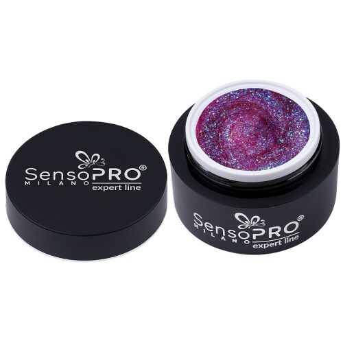 SensoPRO Milano Expert Line Twilight Reflection építő zselé nyitott tégelyben, 15ml - Műköröm építő zselé