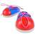 Wooden shoe lacing toy for kids, blue and red shoe with pink laces