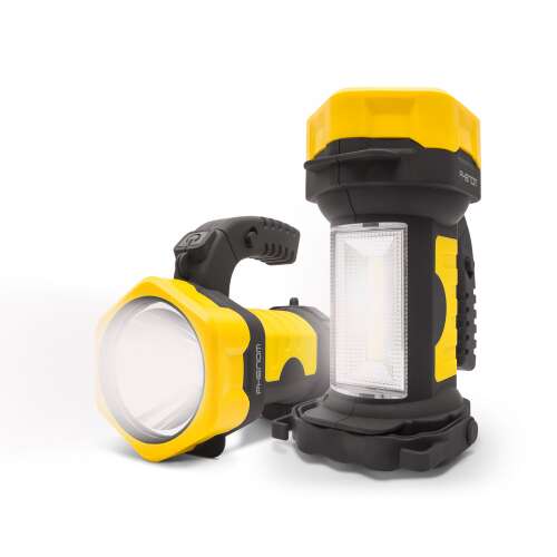 Phenom 2 in 1 COB LED work light, black and yellow, with handle and stand