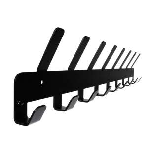 Schwarzer Wand-Kleiderbügel mit 17 Haken - Innenarchitektur